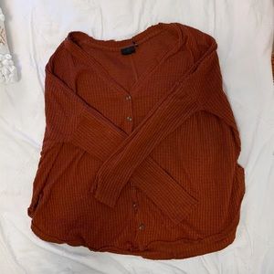 UO Waffle Long Sleeve Top